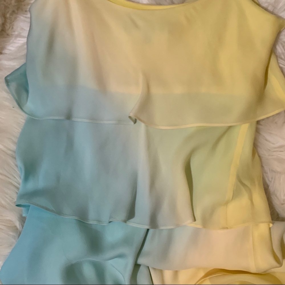 Nine West 100% Silk Layered Ruffles Dress Size 8 - Picture 7 of 7